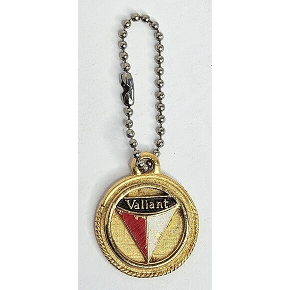 Vintage keychain key ring Plymouth Valiant gold tone metal - Picture 1 of 4